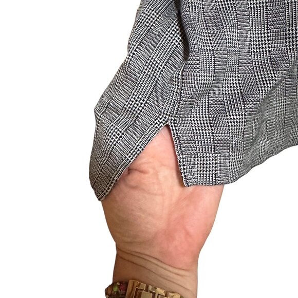 Levi’s Men’s Polo Shirt L Black White Plaid Cotton Short Sleeve Button Collar - Picture 9 of 12